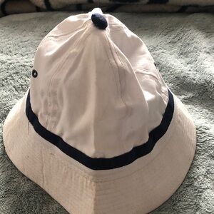 Kids White and Navy Bucket Hat